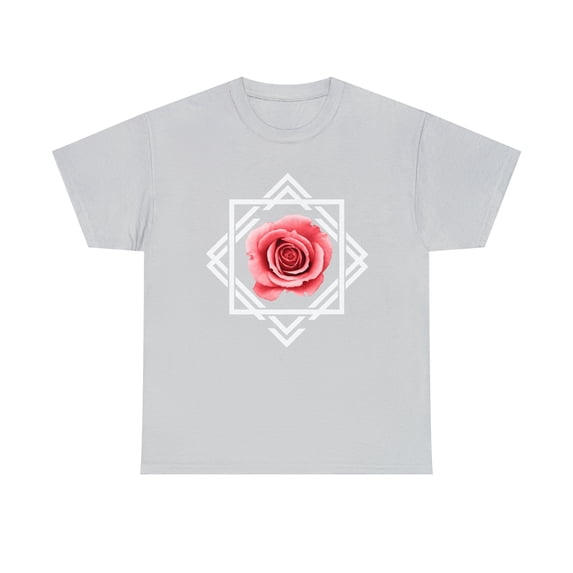 Rose Asymmetrical Unisex Heavy Cotton Tee