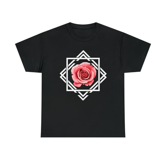 Rose Asymmetrical Unisex Heavy Cotton Tee