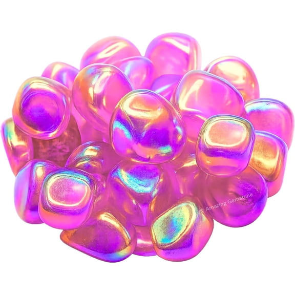 Rose Aura Quartz Crystals and Healing Stones Tumbled - 1000+ Carats