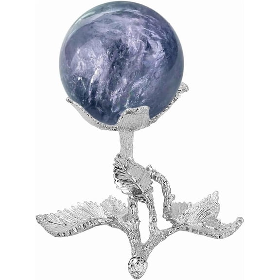 Rose Ball Stand Floral Shape Sphere Display Holder for 40mm Balls Luxury Ornament Rack Metal Base Platinum
