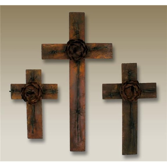 Rose & Barbed Wire Cross - Large