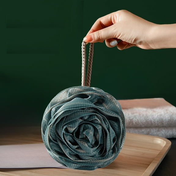 Rose Bath Ball, Soft and Super-Soft Bath Flower Ball, Foaming Bath Ball with Hanging Rope, Large Size for Luxurious Bathing Experience