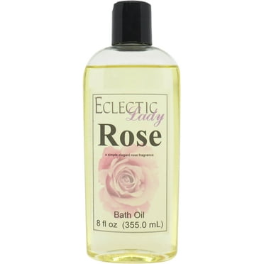 Rose Bath Oil  - Scented Body Oil - Relaxing & Moisturizing Bathing Oil - Fragrance Body Oil For Dry & Rough Sensitive Skin - 8 oz