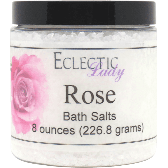 Rose Bath Salts by Eclectic Lady, 8 ounces