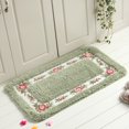 thumbnail image 1 of Rose Bathroom Rugs 1 Piece, Polyester Bath Shower Mat Non-Skid Absorbent Shaggy Toilet Floor Rug - Green, 1 of 2