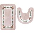 thumbnail image 1 of Rose Bathroom Rugs 1 Piece, Polyester Bath Shower Mat Non-Skid Absorbent Shaggy Toilet Floor Rug - Green, 1 of 1
