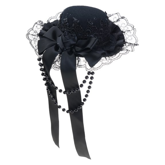 Rose Bead Chain Lace Headpiece Lolitas Headdress Headwear Gotik Top Hat Hair Clips Subcultures Hair Accessories Gifts