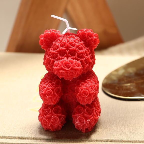 Rose Bear Aromatherapy Candle, Valentine's Day Fragrance Candle - Home Decoration Relaxing Scented Candle Gift (large Red)