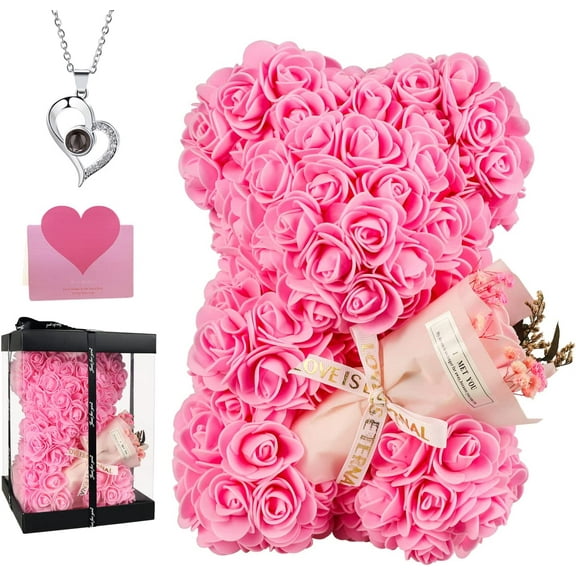 Rose Bear Gifts for Women, Rose Teddy Bear Gifts for Girlfriend,Flower Bear Rose Birthday Gifts for Her Wife, Mother Day Flower Bear Gifts for Mum