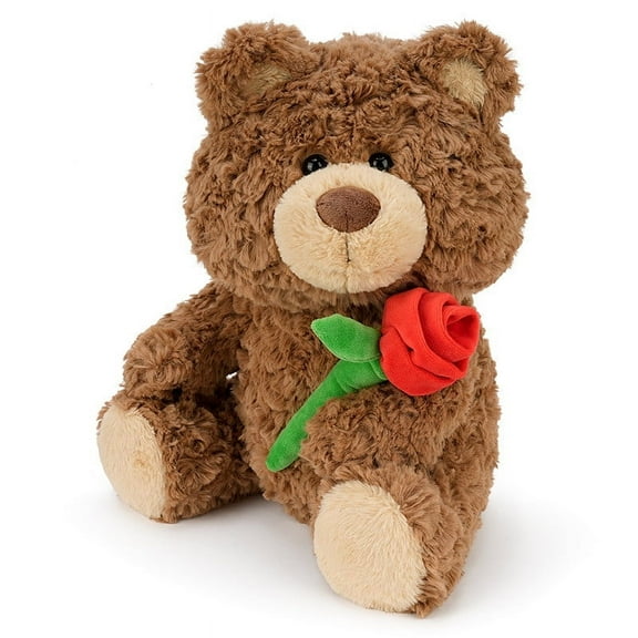 Rose Bear Plush Toy 28CM Hugging Flower Doll Valentine's Day Confession Gift Romantic Cute Teddy Bear with Roses for Couples