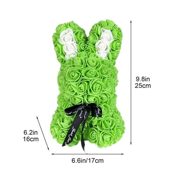 Rose Bear Rose Teddy Bear Flower Gift Black Box for Valentines Gifts Anniversary Christmas,Birthdays Bridal Showers - Flower Bear Clear Gift Box(D)