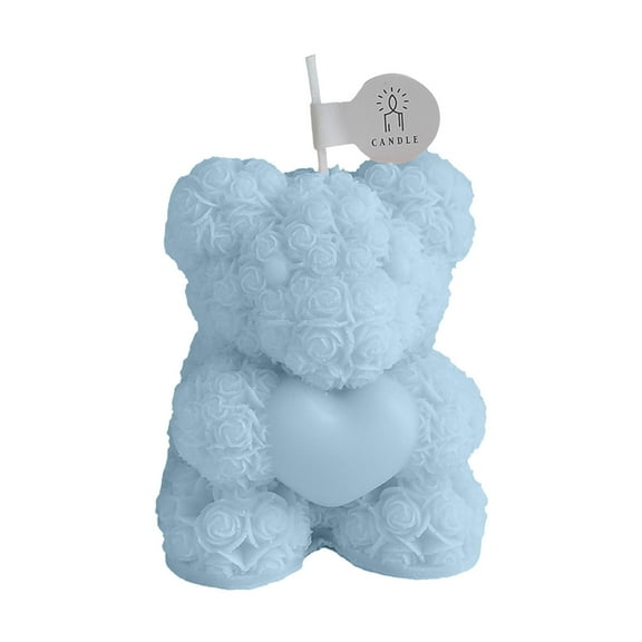 Rose Bear Shaped Soy Wax Scented Candle Handmade Floral For Valentine's Day And Celebration