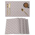 thumbnail image 1 of Rose Beige Boho Placemats Set of 4 Farmhouse Country Flowers Plaid Textured Place Mats Indoor Wipeable Table Mats Washable Cloth Dining Table Placemats for Kitchen Holiday Party Home Decor 13x19 Inch, 1 of 9
