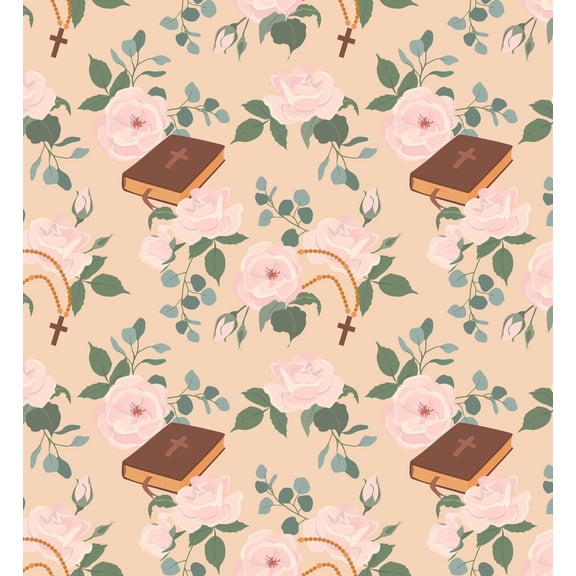 Rose & Bible With Tan Background Pattern Edible Image Cake Topper for Half Sheet Cake, by Tnct. (1 Count)