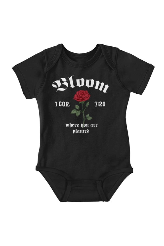 Rose Bloom Where You Are Planted Romper Boys or Girls Infant Baby Brisco Brands 24M