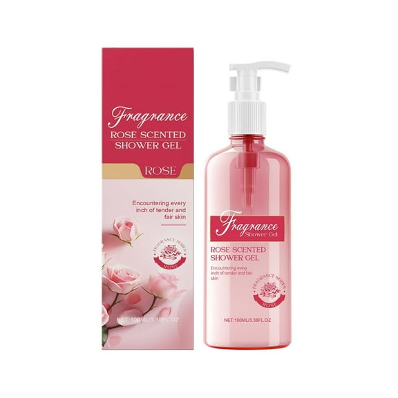 Rose Body Wash with Natural Rose Oil, Moisturizing Rose Shower Gel, Cleansing and Nourishing, Hydrating Rose Water for All Skin Types