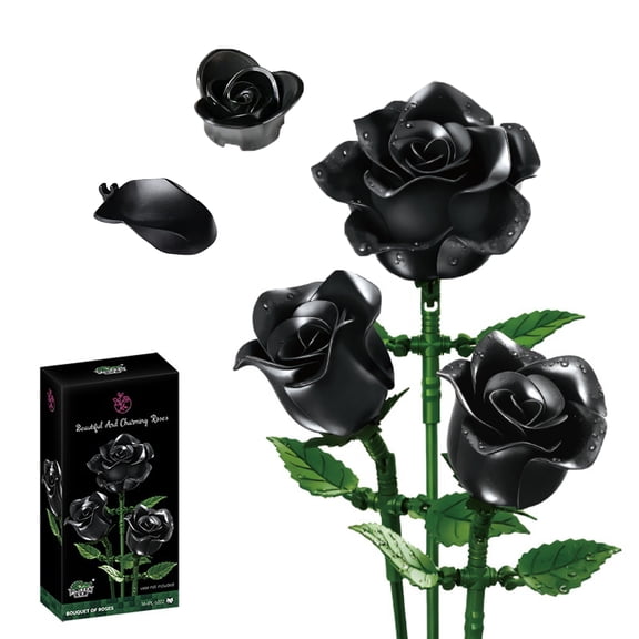 Rose Bouquet Building Blocks Set, Exquisite Botanical Artificial Floral Arrangement Kit, Brick-Compatible Design for Grown-Ups, Perfect for Home Ornament & Creative Gift (152pcs)