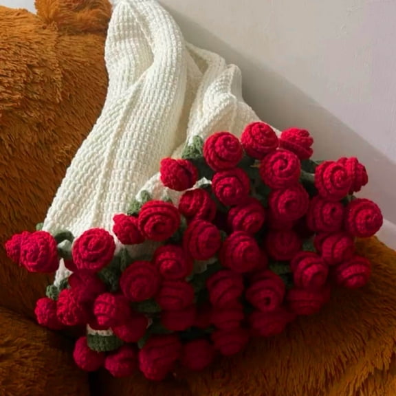 Rose Bouquet Crochet Blanket Kit for Beginners, Learn to Crochet
