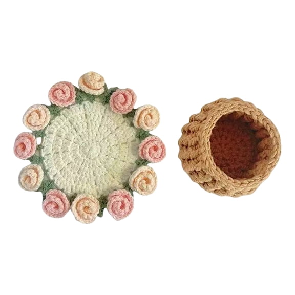 Rose Bouquet Crochet Coasters Flower Coasters Crochet Starter Crochet for Home Decoration