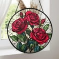 thumbnail image 1 of Rose Bouquet Stained Glass Suncatcher, Style Wall and Window Decoration, Special Gifts for Women, Rose Flowers Gifts, June Birthday Gift, 1 of 6