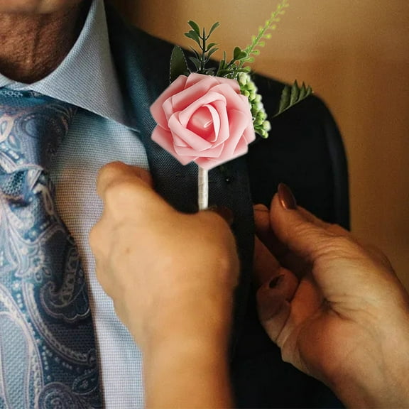 Rose Boutonniere For Men Groom And Man Boutonnieres With Artificial Flower For Wedding Anniversary Formal Dinner Party Fall Vintage Rustic Marriage Prom
