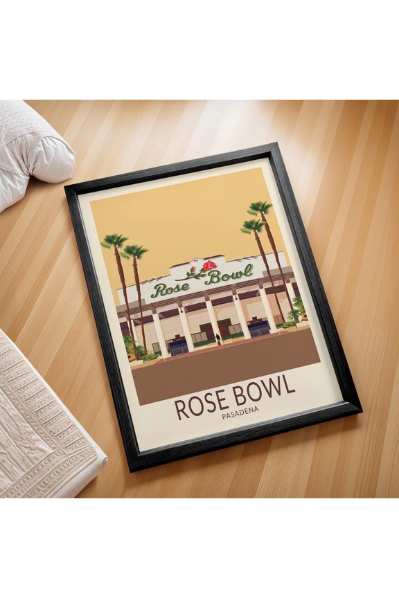 Rose Bowl Stadium Pasadena California Football Sports Wall Art, Unframed Paper Poster 8x10in