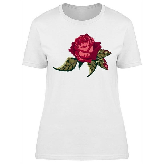 Rose Bud And Leaves T-Shirt Women -Image by Shutterstock, Female x-Large