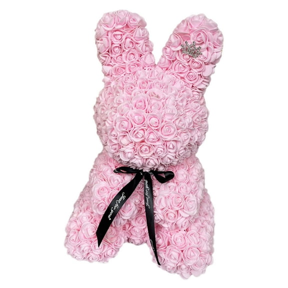 Rose Bunny Valentine's Day, Simulation Rose Bunny Cuddle Bunny Birthday Gift Foam Bunny, Gift for Girlfriend, for Christmas Birthday Festival Occasions