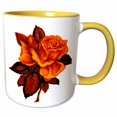 thumbnail image 1 of 3drose, Rose Burnt Orange Tone, 11oz Two-tone Yellow Mug, 1 of 6