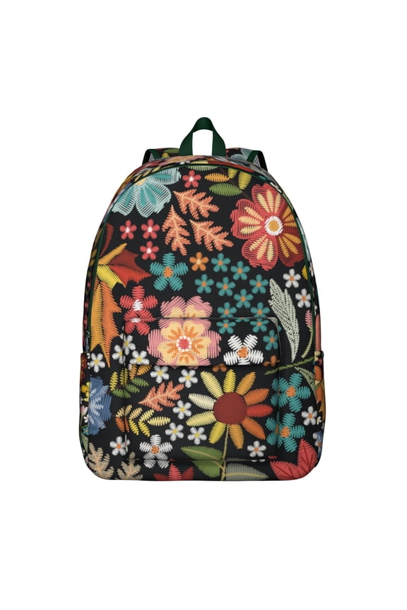 Rose & Butterfly Backpack - Vintage Waterproof Bookbag with Romantic Floral & Winged Accents
