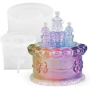 Rose/Cake Love Castle Shape Jar Silicone Molds, Jar Resin Moulds with Lid, Epoxy Molds for DIY Jewelry Storage Box,Candle Holder,Candy Container, Epoxy Resin Casting Craft Gifts