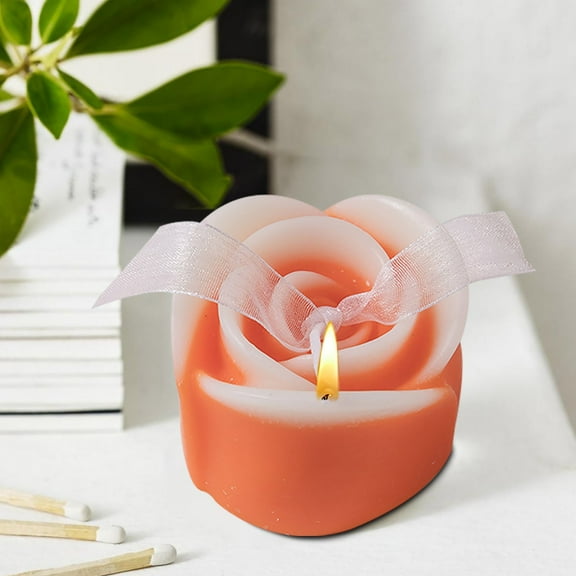 Rose Candle | Flower Candle Gift | Home Decoration, Relaxing Scented Jar, Wedding Decor, Romantic Present, Long-Burning Rose Scent