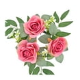 thumbnail image 1 of Rose Candle Wreath Artificial Silk Flower Ring Leaf Candle Wreath Wedding Valentine Day Party Table Candlestick Decorations, 1 of 1