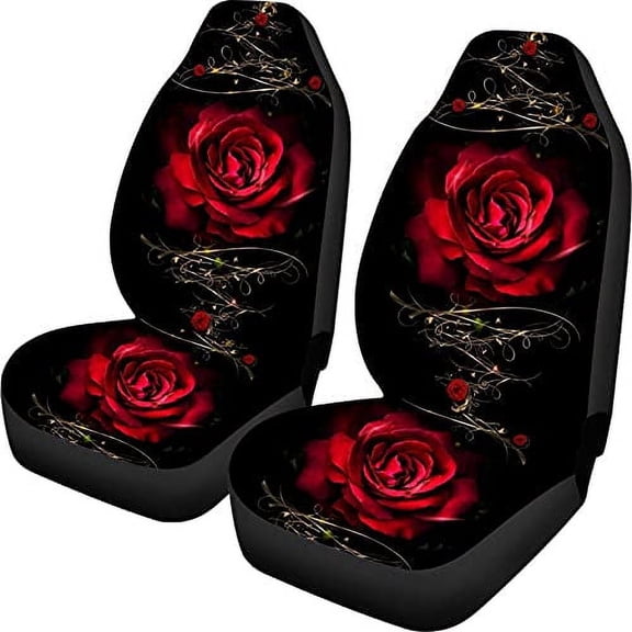 Rose Car Accessories for SUV Red Rose Seat Cover for Women ar Seat Cover Front Seats Only Full Set of 2 for Car for Car