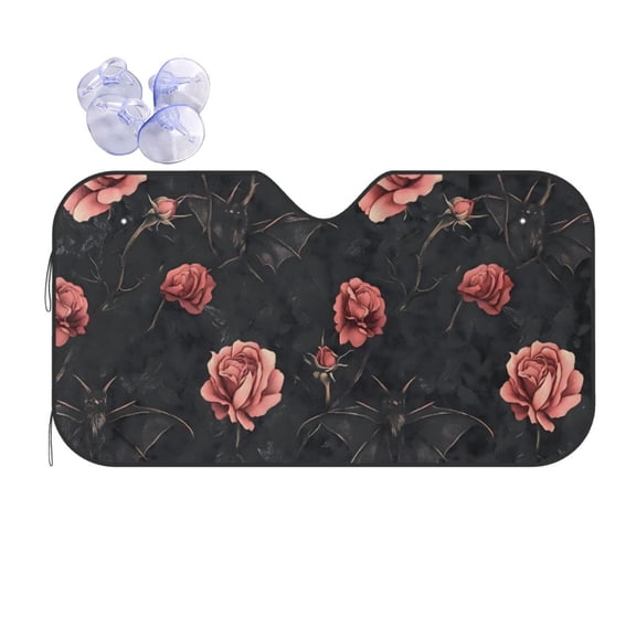 Rose Car Windshield Sun Shade Universal Fit Auto Sun Visor Protector