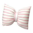 Rose Colored & White Striped Bowknot Pillow Soft Cushion For Couch