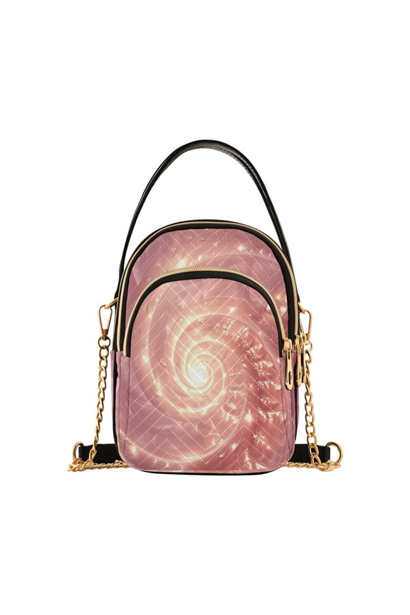 Rose Conch Women Quilting Handbags Shoulder Bag Cross Body Bag with Crossbody Strap Hobo Bags Chain Strap