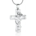 thumbnail image 1 of Rose Cross Cremation Jewelry for Ashes Urn Necklace Lockets for Human Ashes Pet Ashes Holder Necklace Memorial Jewelry, 1 of 6