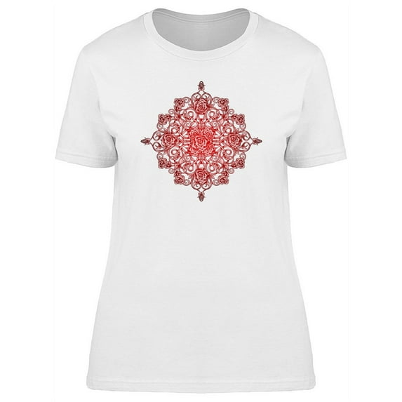 Rose Cross Mandala T-Shirt Women -Image by Shutterstock, Female Small