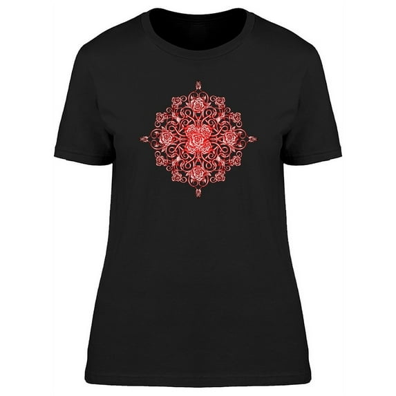 Rose Cross Mandala T-Shirt Women -Image by Shutterstock, Female x-Large
