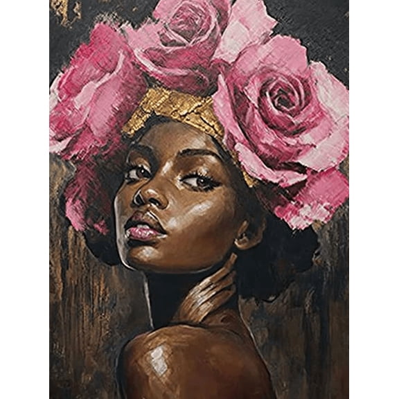 Rose Crowned Woman Portrait Decorative Painting/Canvas Art Suitable for Living Room Bedroom Office Hotel Gallery Studio Coffee Shop and Beauty Salon Decoration.