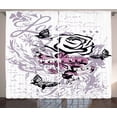 thumbnail image 1 of Ambesonne Rose Curtains 2 Panel Set, Abstract Butterflies Love, 108" x 90", Pale Mauve Pink, 1 of 3
