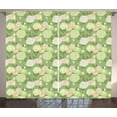 thumbnail image 1 of Ambesonne Rose Curtains 2 Panel Set, Pastel Abstract Blossoms, 108" x 84", Pistachio Green White, 1 of 3