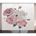 thumbnail image 1 of Ambesonne Rose Curtains 2 Panel Set, Old Roses Corsage Grunge, 108" x 84", Beige Rose Green, 1 of 3