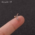 thumbnail image 1 of Rose Curved Cz Cartilage Stud Helix Rook Conch Screw Back Earring 10g Stainless Steel Ear Piercing Jewelry, 1 of 8