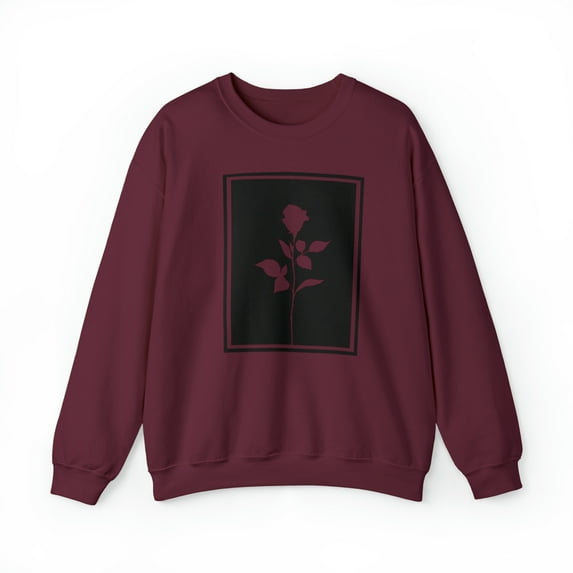 Rose Cutout Unisex Heavy Blend Crewneck Sweatshirt