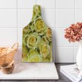 thumbnail image 1 of Rose Cutting Board, Bridal Flourish Yellow Roses with Wavy Petals Feminine Romantic Close up View, Tempered Glass Cutting and Serving Board, Wine Bottle Shape, Yellow Pale Green, by Ambesonne, 1 of 1