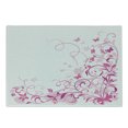 thumbnail image 1 of Rose Cutting Board, Swirling Leaves with Blossoms and Butterflies Dreamlike Natural Composition, Decorative Tempered Glass Cutting and Serving Board, Small Size, Rose Pink and Magenta, by Ambesonne, 1 of 1