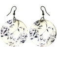 thumbnail image 1 of Rose Dangle-Earrings White & Black Colored #LQE3803, 1 of 2