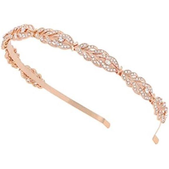 Rose Design Rhinestone  Wedding Headband Bridal Headpieces Simple Design Bridal Headband (Rose )